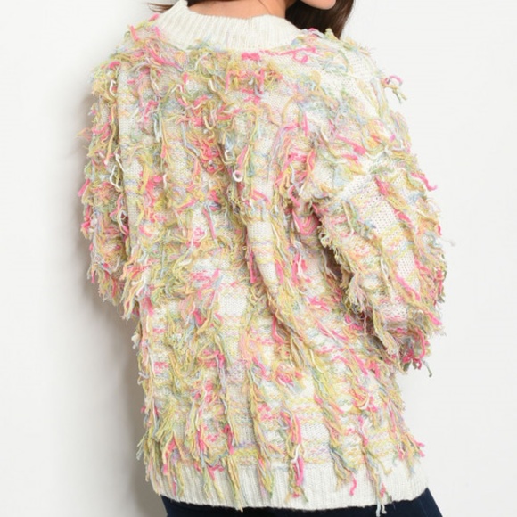 SHAG FRINGE CARDIGAN SWEATER - Picture 3 of 3